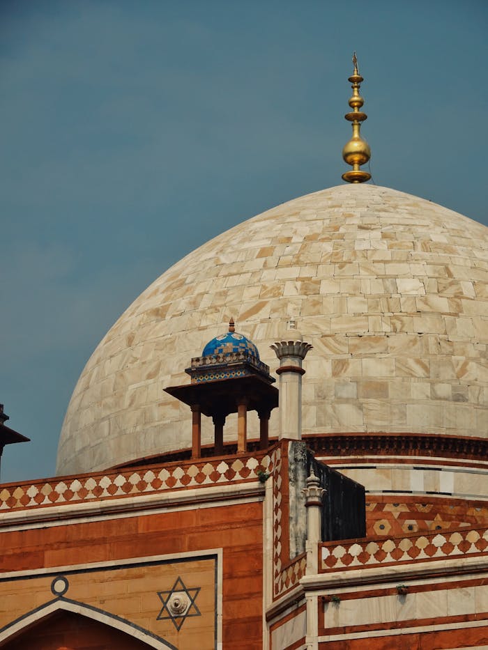 The dome of a building with two gold domes